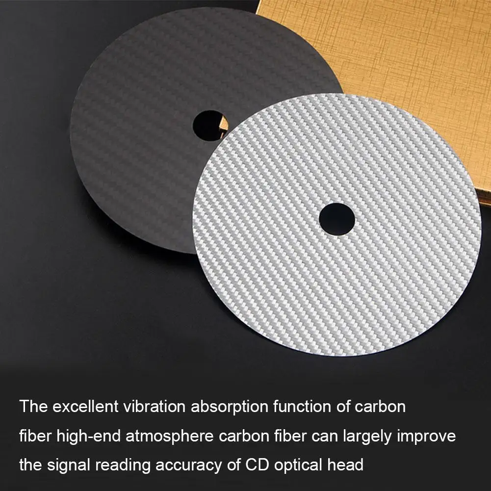 구매 0.2mm HIFI 탄소 섬유 CD DVD 안정기 매트 탑 트레이 플레이어 턴테이블 하이 엔드 앰프 콘 스피커 패드, 1 개