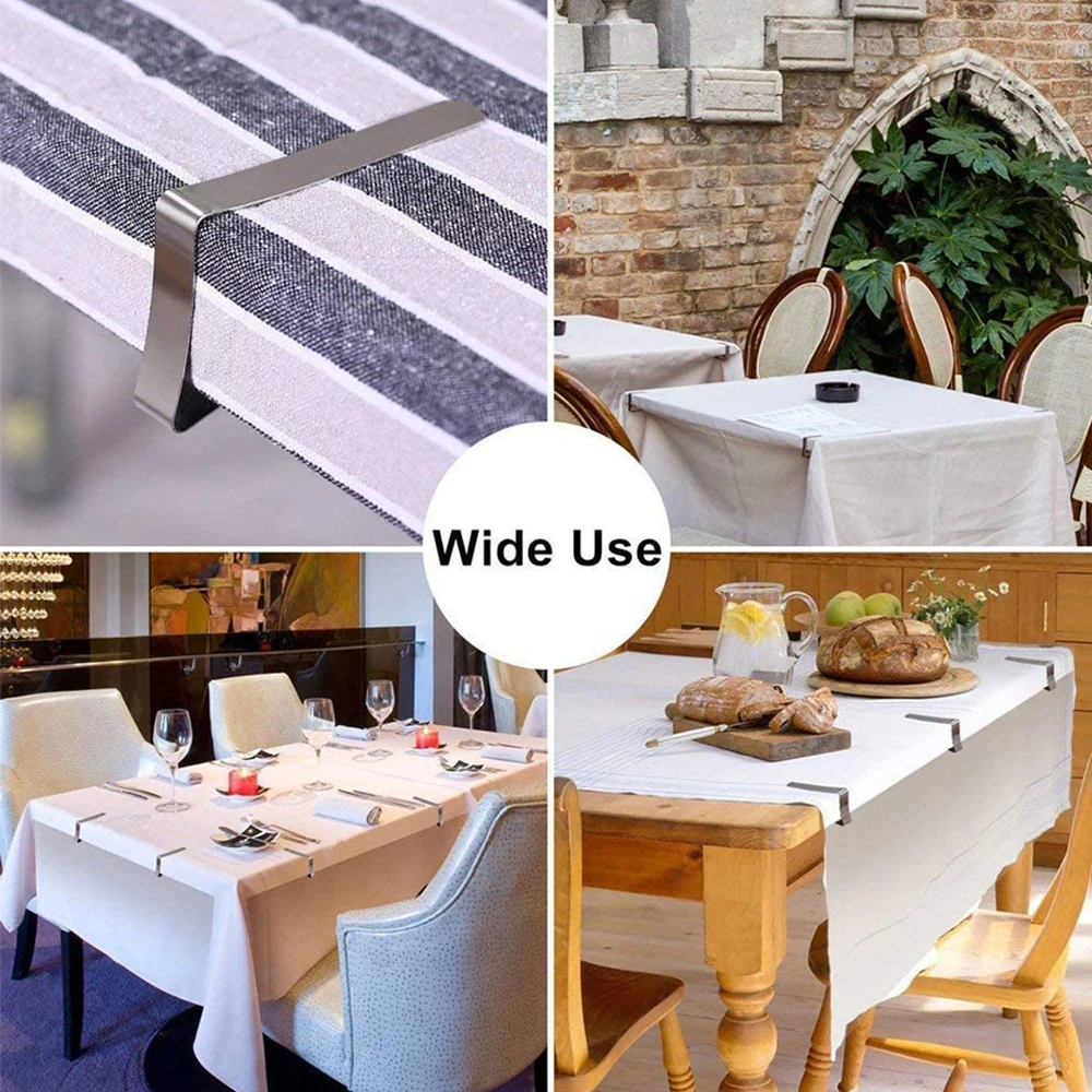 

48-6pcs Stainless Steel Tablecloth Clip Tablecloth Non-slip Fixing Clip Table Cover Cloth Holder Home Party Table Cloth Clamps
