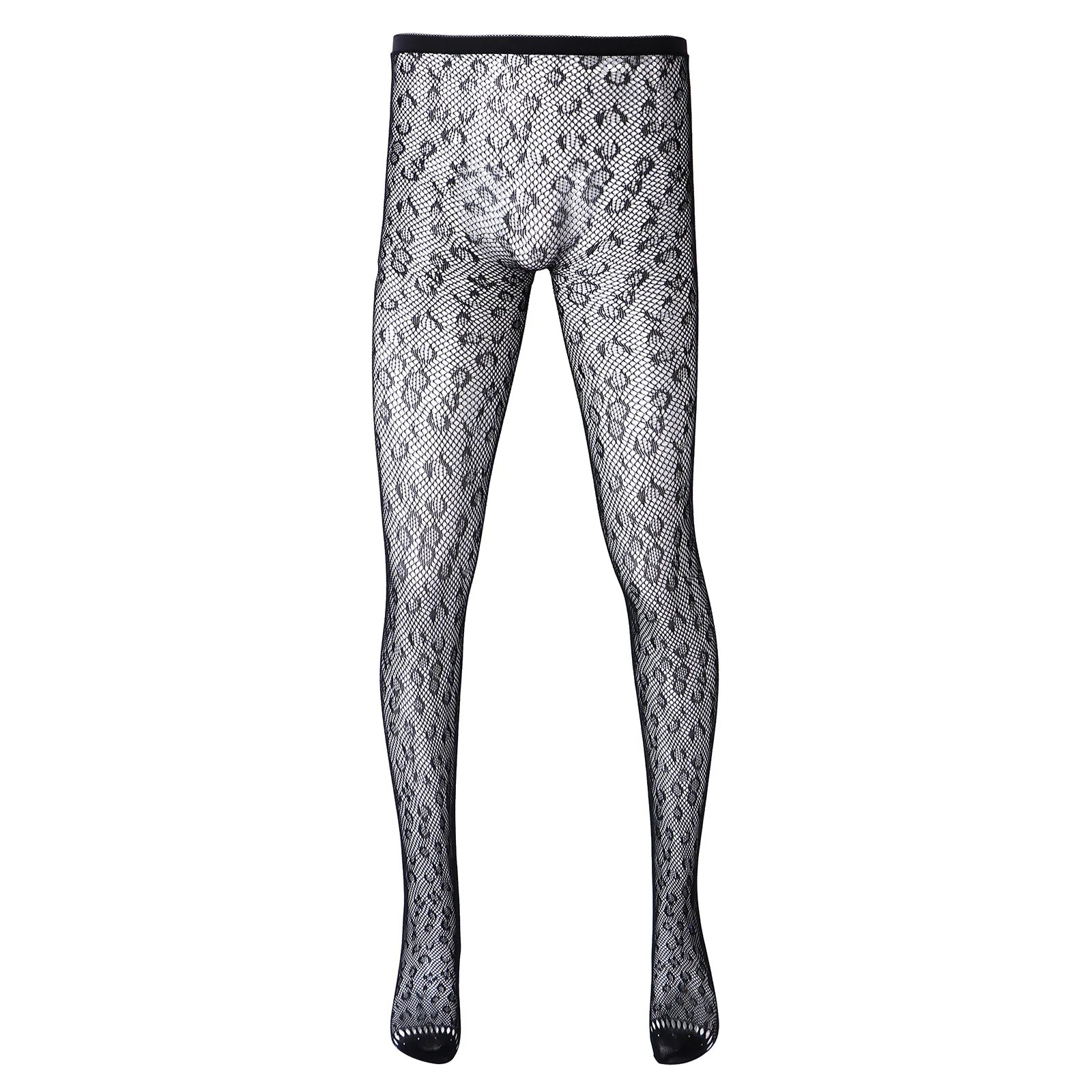 Для мужчин сексуальные чулки Высокие эластичные колготки прозрачная бантом