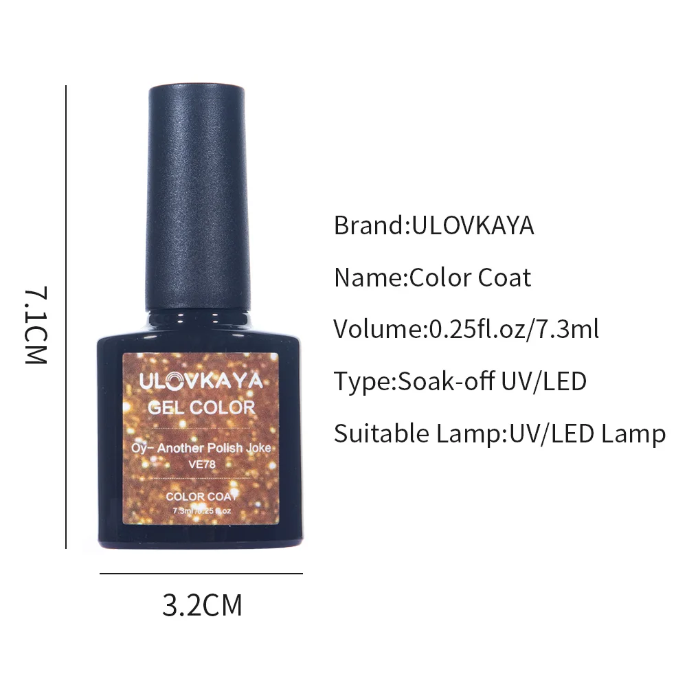 ULOVKAYA 7.3ml UV Gel Super Shiny Champagne Gold Red Nail Polish Soak Off Varnishes Semi-permanent For Art | Красота и здоровье