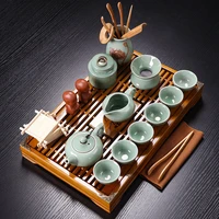 luxury chinese tea cup set porcelain modern tea ceremony strainer purple clay kung fu tea set tray juego de te teaware dg50ts
