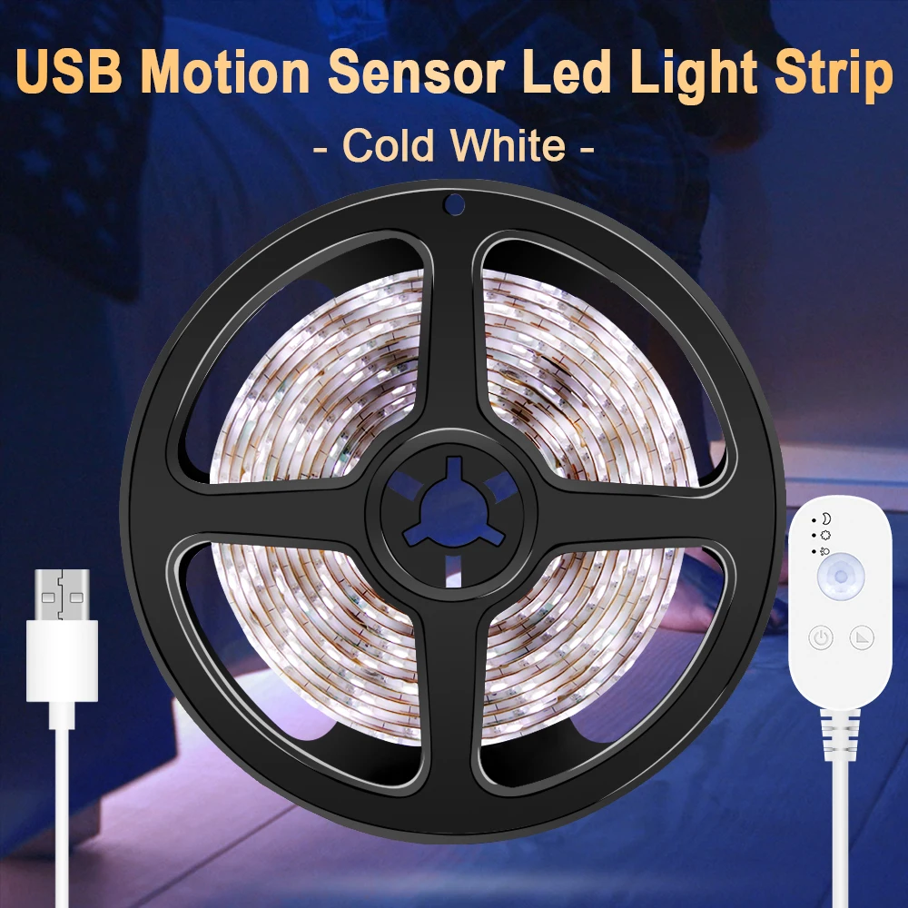Tira de luces LED Flexible con Sensor de movimiento, cinta de luz...