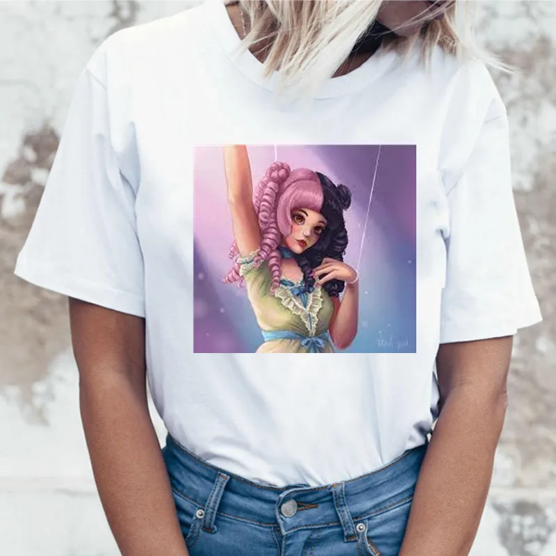 Ladies summer casual short sleeves Cry Baby Melanie Martinez Printed Fashion Tops O Neck T-Shirt Funny Harajuku Aesthetic | Женская