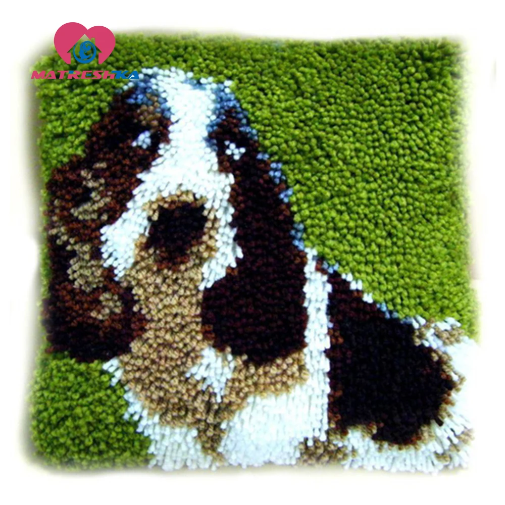 Милая собака ковер вышивка распродажа наборы защелка крючок искусственная