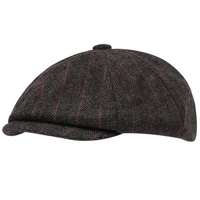 spring and summer wool mens beret retro casual newsboy hat gatsby hat men all match octagonal hat