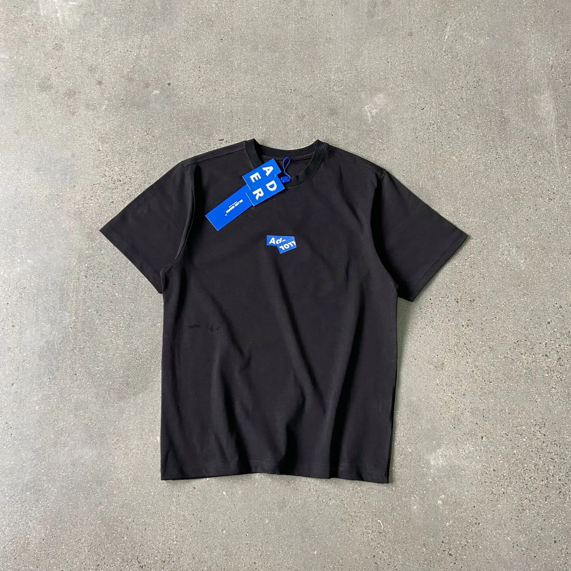 

ADERERROR Folding Label T-shirt Men Women Blue Mark Ader Error Tee Limited Anniversary Short Sleeve Tops