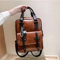 fashion lady student backpack women men pu leather waterproof teenager school bag high capacity outdoor travel casual back pack
