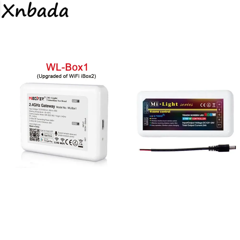 Светодиодный контроллер Milight работающий с Alexa Google Assistant MiBoxer 2 4G RGBW светодиодный