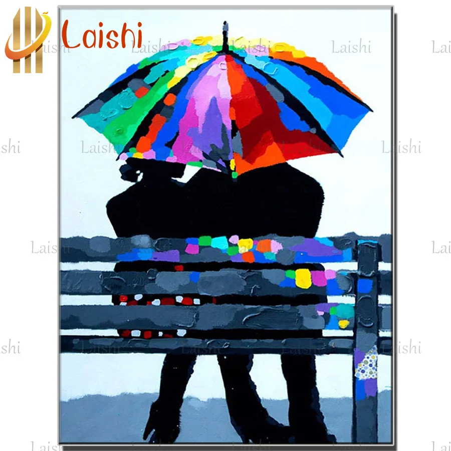 

Новогодний подарок, абстрактный Рисунок пар на скамейке парка, алмазная живопись, полноразмерная круглая Алмазная мозаика, вышивка крестик...