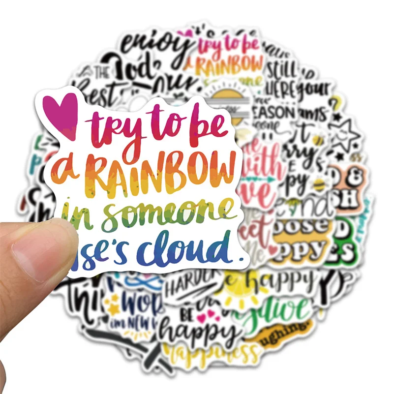 

10/30/50PCS Cartoon Creative Refueling English Waterproof Graffiti Luggage Toy Decoration Sticker Wholesale