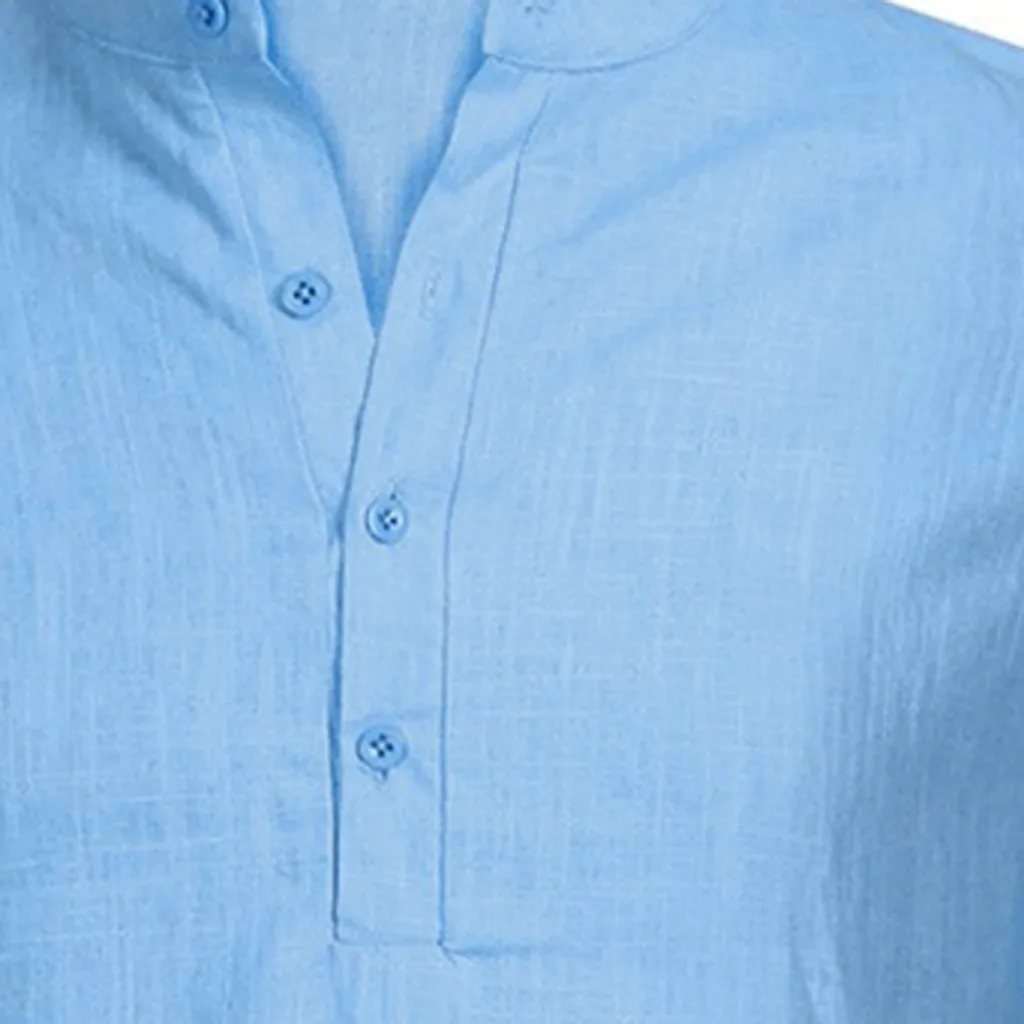 

Men's Casual Blouse Cotton Linen T-shirt Loose Tops Short Sleeve Tee Shirt Camisa de hombre Chemise pour hommes