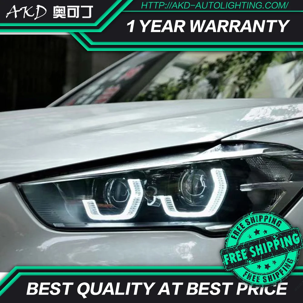 AKD Car Styling Head Lamp for X1 Headlights 2016-2019 F48 F49 All LED Headlight DRL Hid Bi Xenon Auto Accessories