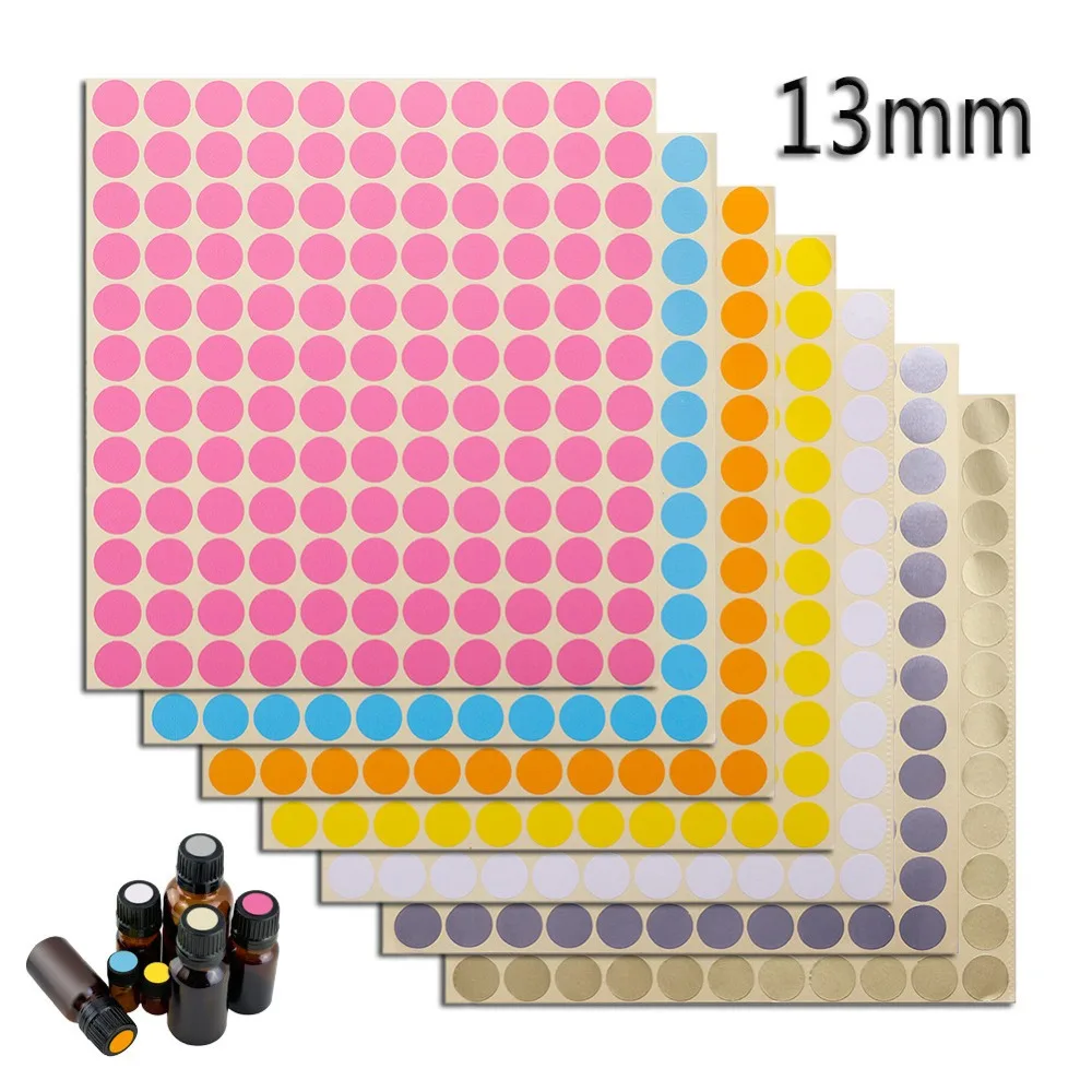 132pcs/листа красочные Бумага Стикеры этикетки Стекло Эфирное крышка для бутылки с