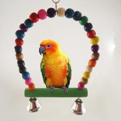 

Wood Swing Bird Toy Parrot Cage Toys Finch Parakeet Cockatiel Lovebird Budgie