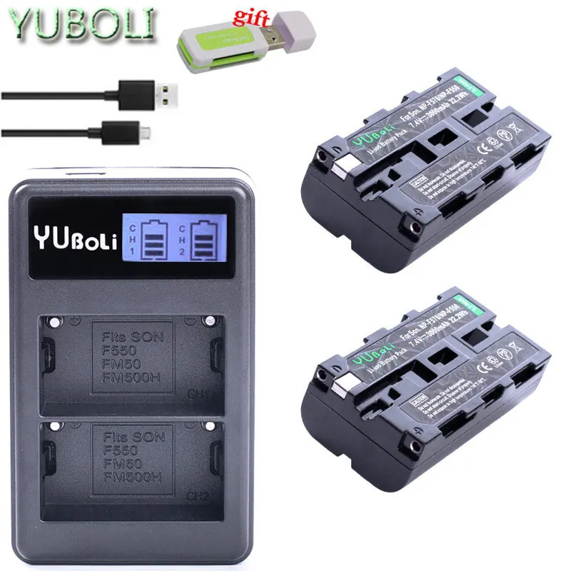 charger and 2battery USB зарядное устройство 4x bateria NP-F570 NP-F550 NP-F330 NP F550 NP F330 F750 Батарея для sony CCD-SC55 CCD-TRV81 DCR-TRV210 MVC-FD81 Hi-8 - Цвет: charger and 2battery