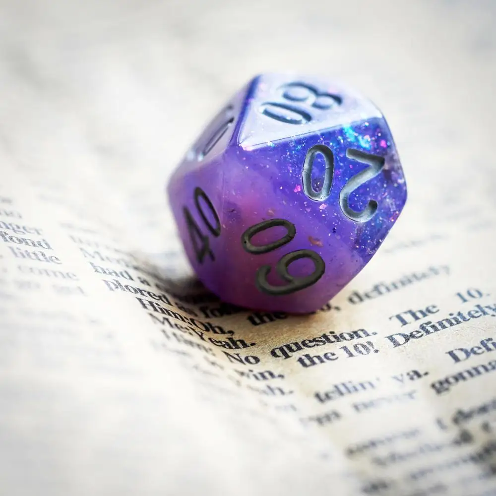 7 шт./компл. розовый/фиолетовый игральные кости DND с разноцветными блестками D &amp