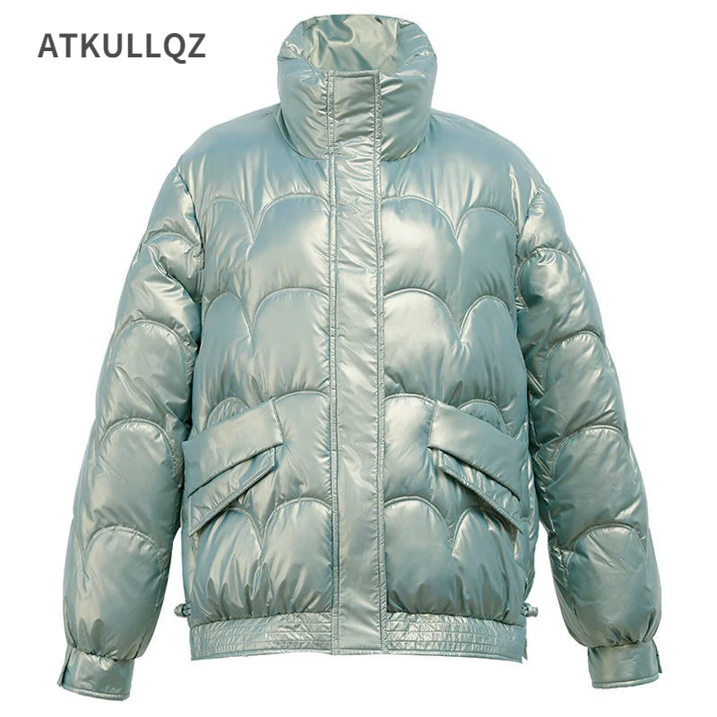 

2021 New Glossy down Coat for Women Cotton Clothing Cotton Coat Winter New Short Korean Style Loose Coat winter clothes women