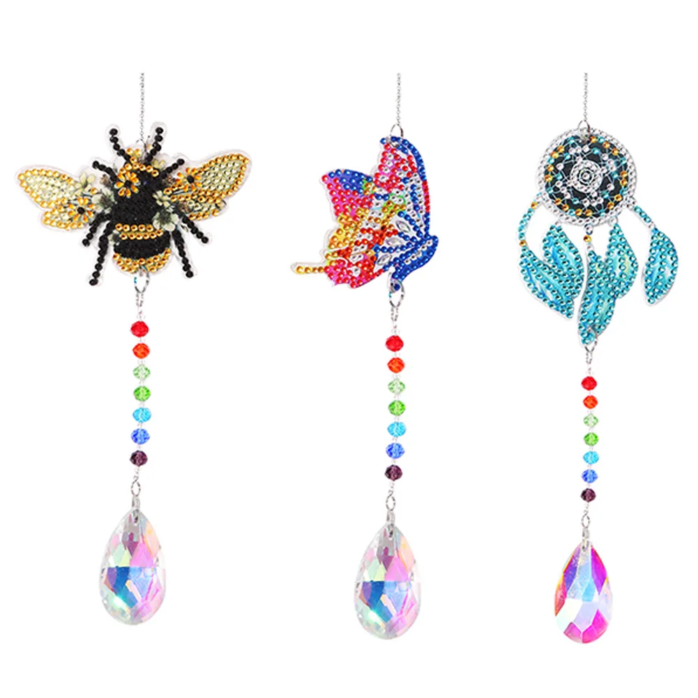 

5D Diamond Painting Crystal Jewelry Diamond Painting Kit Window Wind Chime Pendant Decor for Home Garden Mosaic Craft Gift
