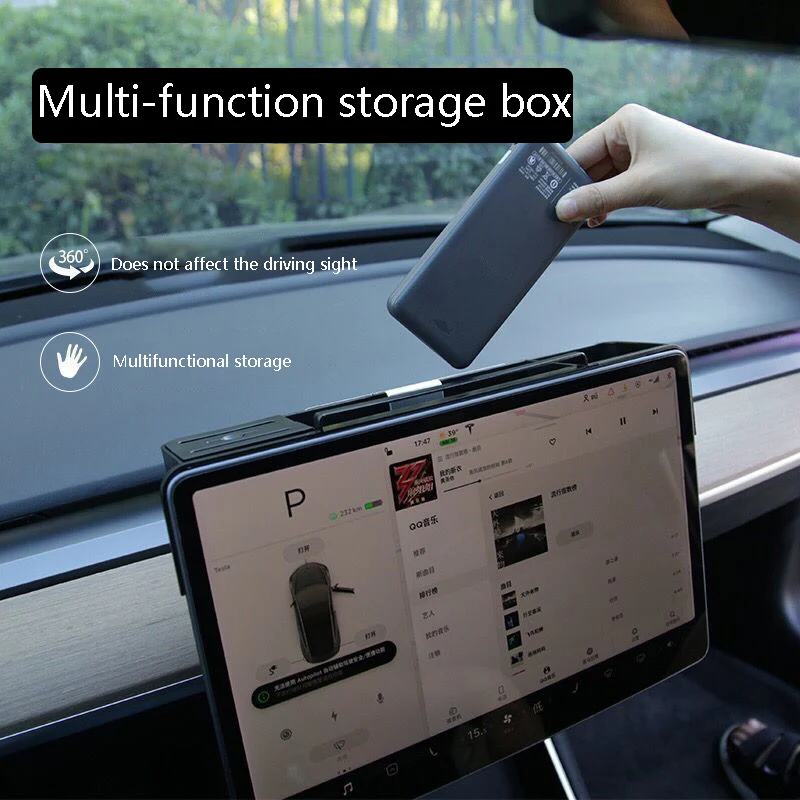 

Автомобильный внутренний ящик для хранения приборной панели, лоток, держатель, Пылезащитный Водонепроницаемый для Tesla Model 3 2017-2020