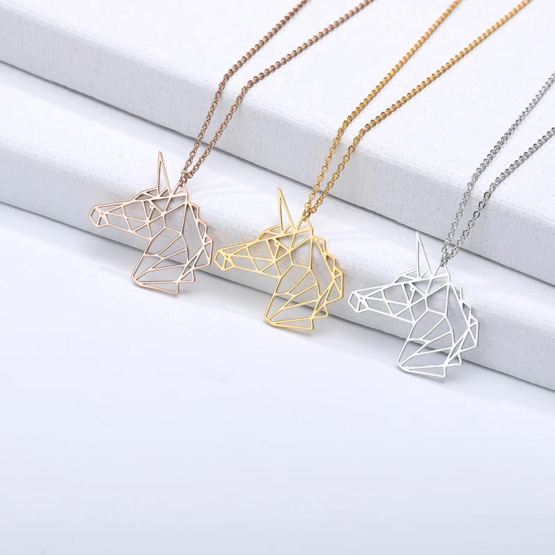 Цепочка с подвеской в виде лошади для мужчин и женщин ожерелье из нержавеющей