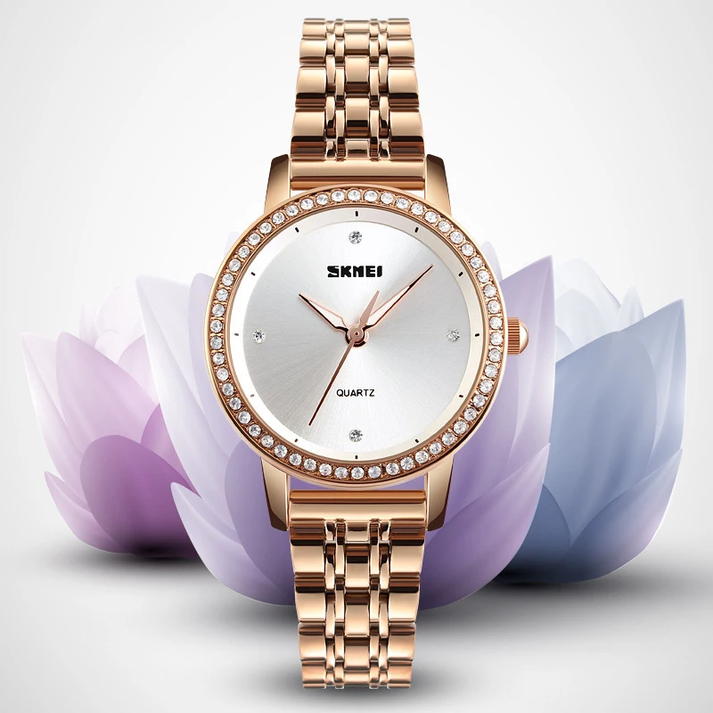 Часы женские с браслетом из розового золота со стразами, роскошные ювелирные украшения, повседневные кварцевые наручные часы для девушек от AliExpress WW