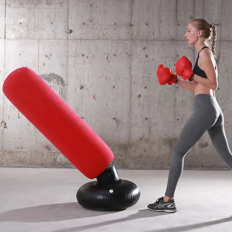 Боксерская груша Muay Thai надувная пост-куколка Разгрузочный мешок для песка для детей и взрослых тренировок в спортзале Цель на пе.