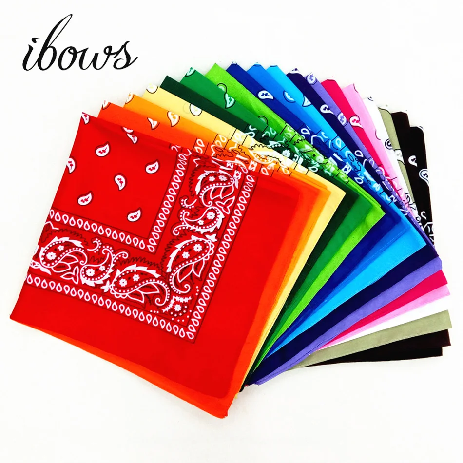 

IBOWS 55*55cm Printed Square Linen Fabric Multi-usages Square Scarf Fashionable Fabric DIY Bandanas Headband Clothes Decoration