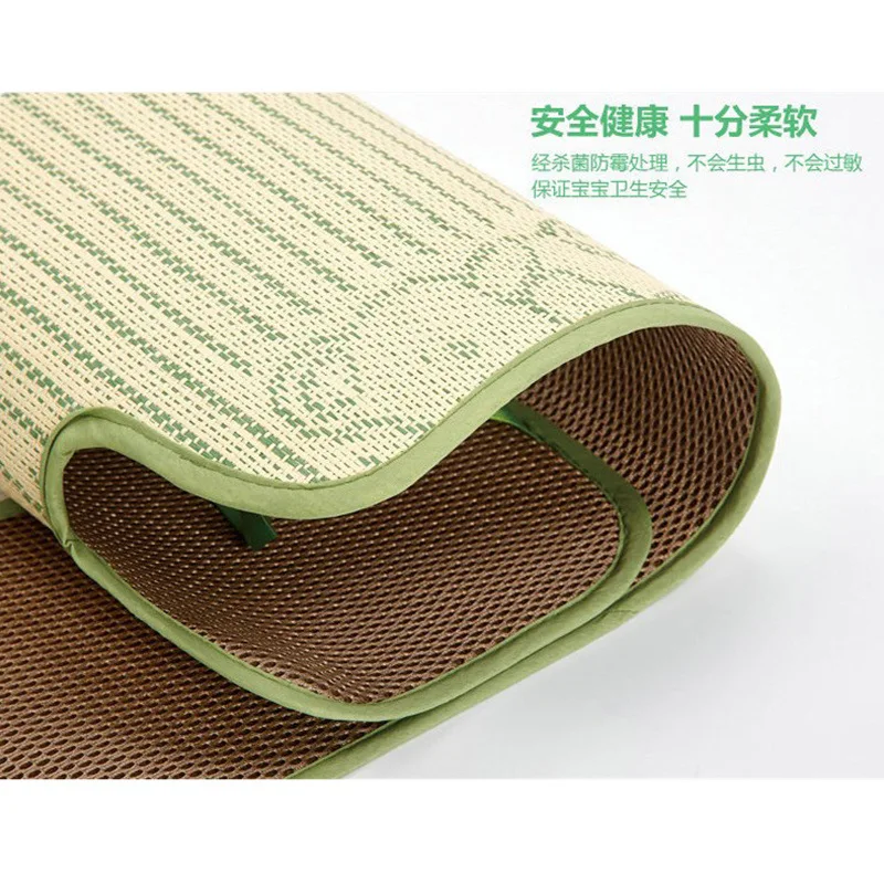Пятиточечный дышащий 3D-коврик для новорожденных льняной бамбуковый уголь летний