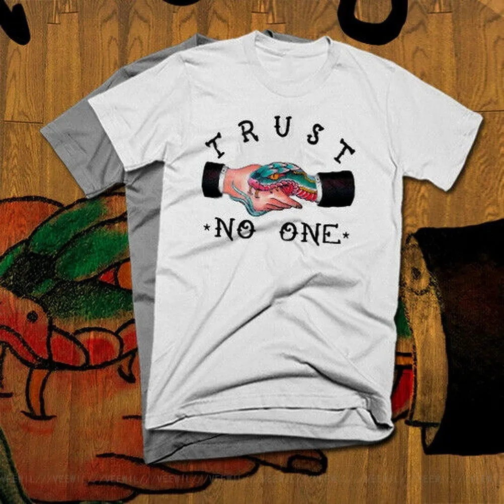 

Trust No One Hussle Hard T-Shirt Pablo Escobar El Chapo Mafia Sicario Snake Cotton Round Neck Tops Tee Shirt