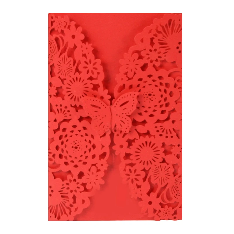 10 шт. Вертикальная лазерная резка бабочка пригласительная карта свадебное