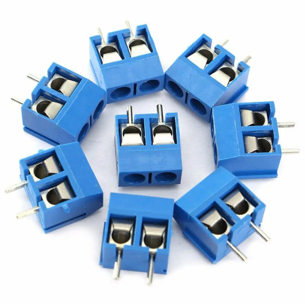 40pcs Blue High Quality 2-Pin Screw Terminal Block Connector 5.08mm Pitch Panel PCB Mount DIY | Обустройство дома