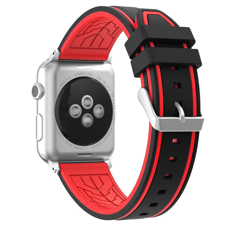 Мягкий силиконовый спортивный ремешок для Apple Watch band 44 мм 40 42 38 Series 5/4/3/2/1 браслет на