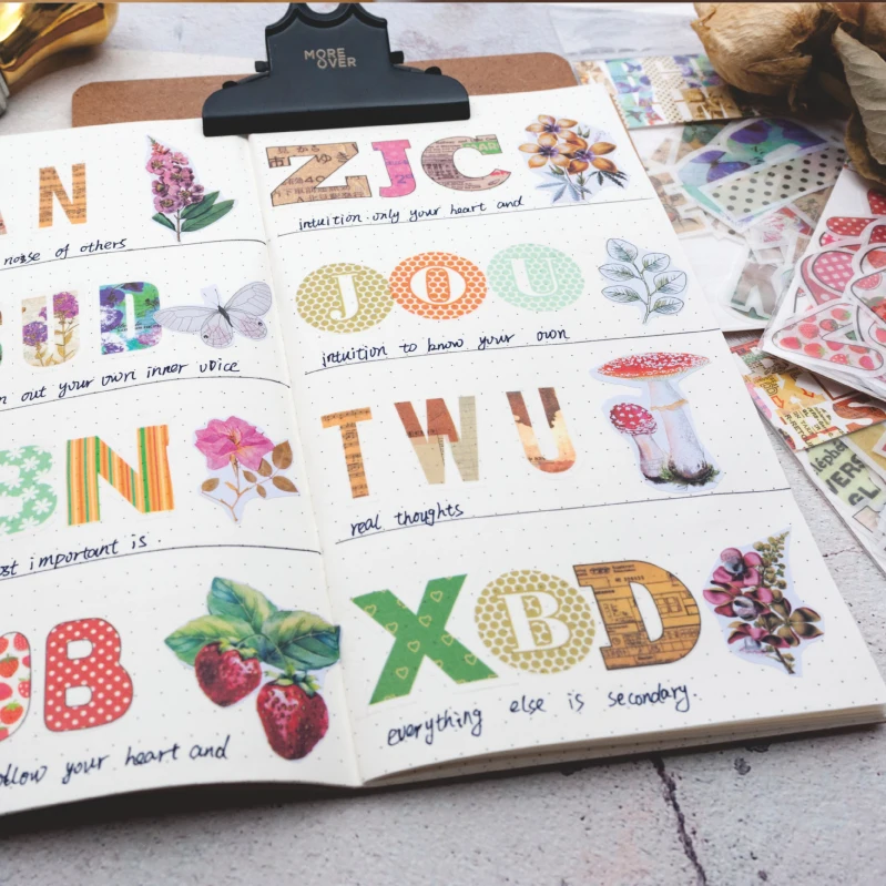 

20sets/lot Scrapbooking Stickers Vintage big letter series paper Cartoon gift sealing paste filofat /decoration lable