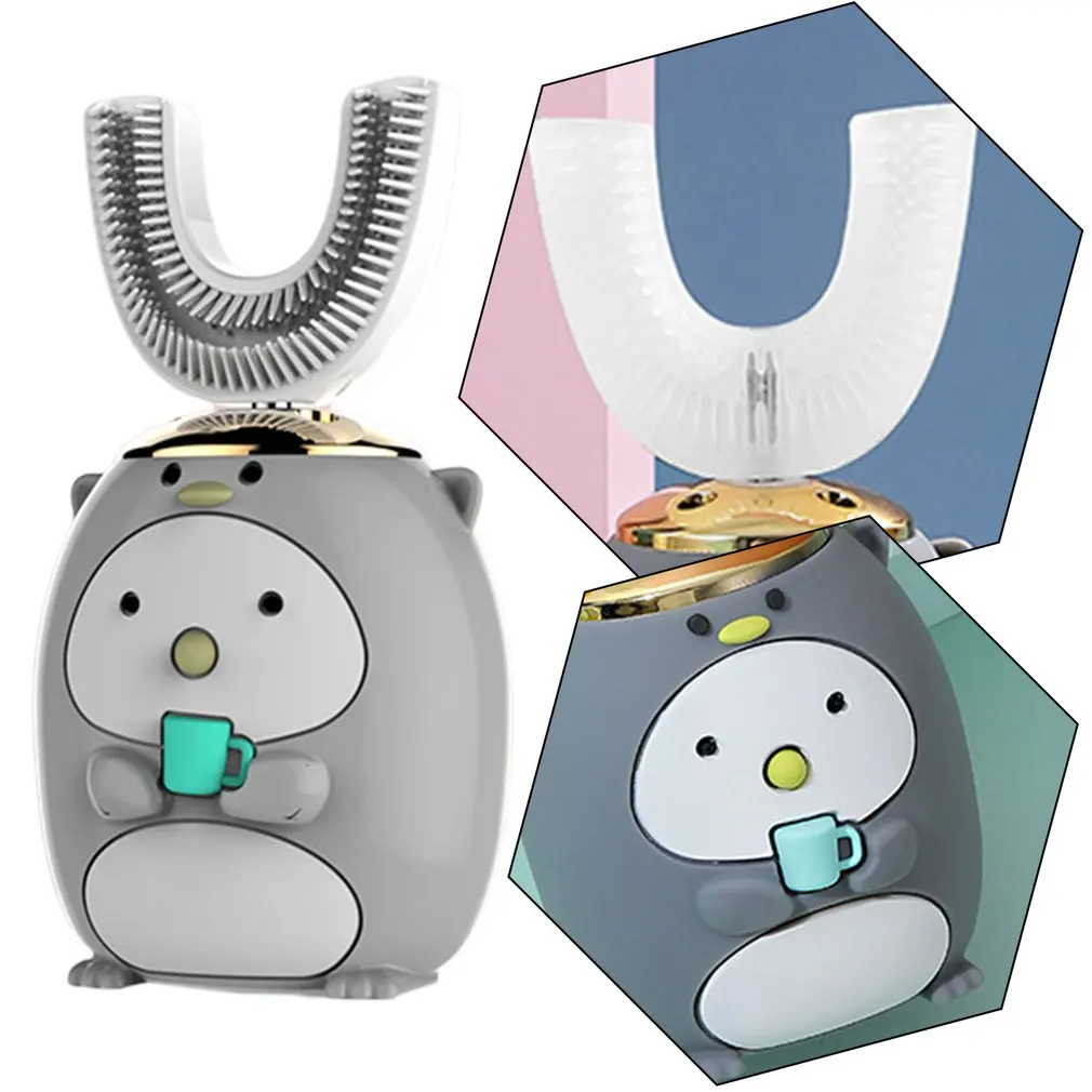 

Smart 360 Degrees U Shaped Electric Toothbrush Kids Silicon Automatic Ultrasonic Teeth Tooth Brush Cartoon Pattern