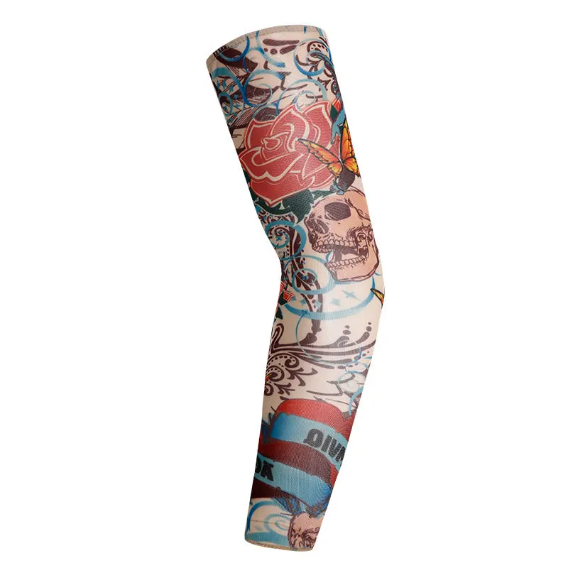 

JIFANPAUL Flower arm Tattoo sunscreen sleeves 3D stereo cutting seamless high Elastic Outdoor Cycling riding ice arm sleeves