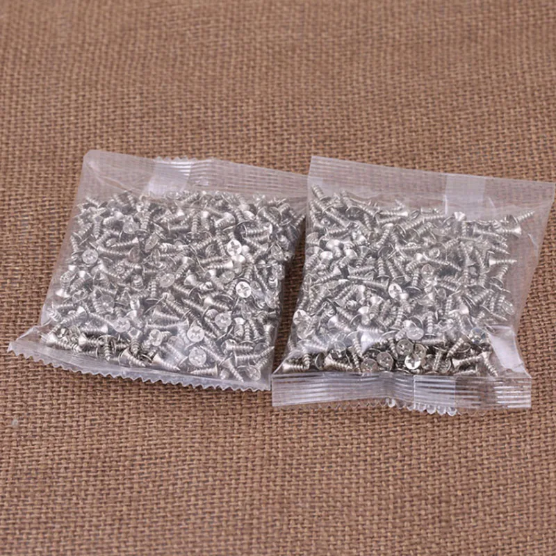 Самонарезающие винты GuHua никелированные с потайной головкой и крестообразным