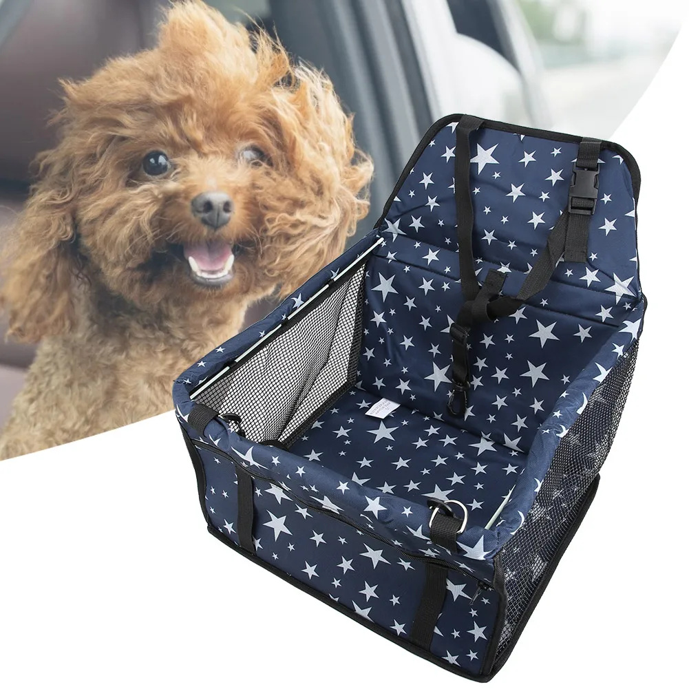 

Oxford Cloth Pet Dog Cat Car Front Seat Non slip Mat Basket Pet Safety Carrier (Blue black) Mesh Type Pet Car Mat Pet Supplies