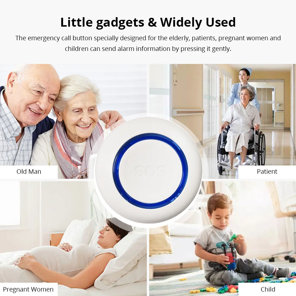 Умная кнопка SOS Tuya с Wi-Fi встроенный аккумулятор будильник для пожилых/беременных