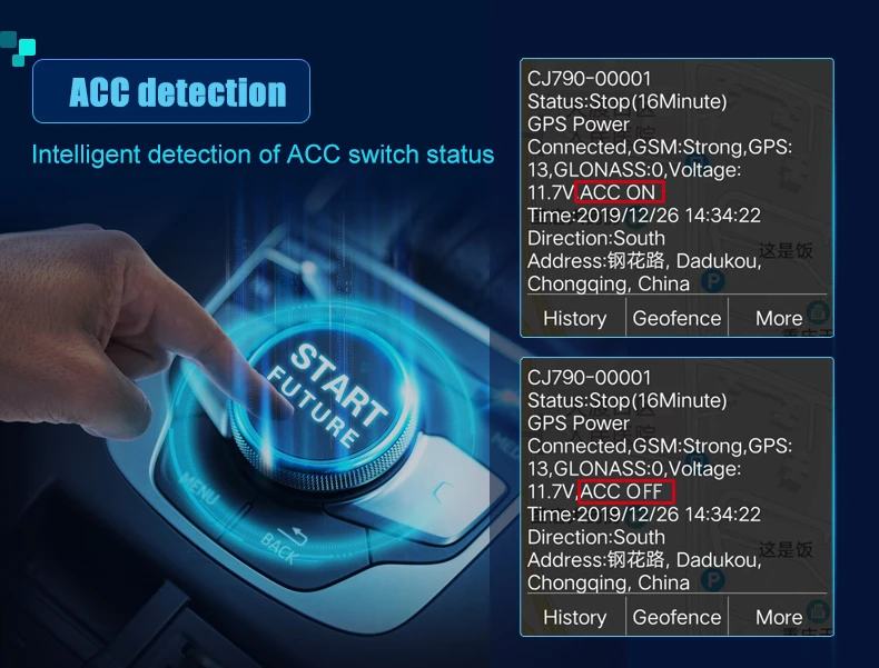 GPS-трекер 2G для мотоцикла автомобиля отслеживание удаления масла GPS АКС состояние