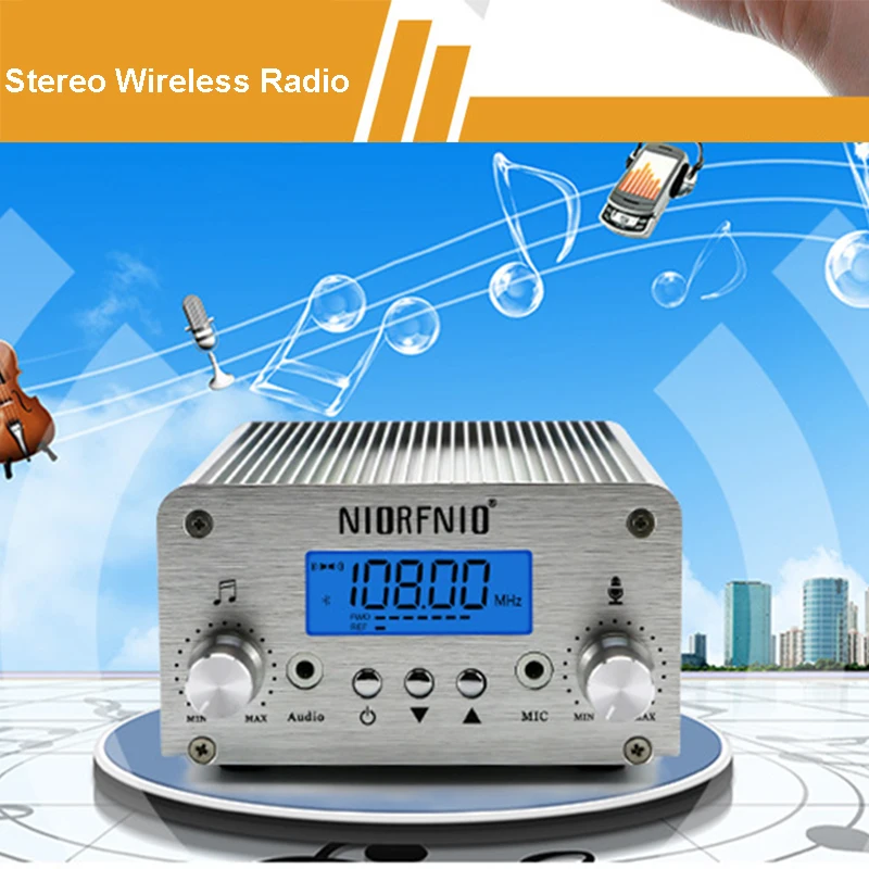 T6B 6 Вт DC 12 В 3A PLL fm-передатчик Радио Стерео Bluetooth Беспроводная трансляция FM 76 ~ 108 МГц