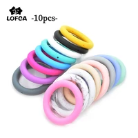 lofca 10pcs 65mm round teething ring food grade baby silicone beads bpa free silicone teether diy necklace pendant accessory