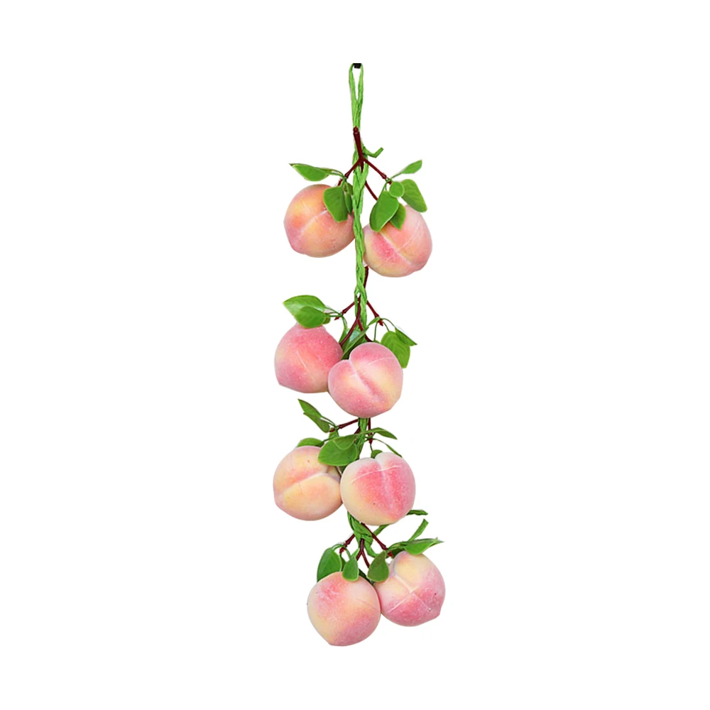 peach 1 струна, имитация искусственных яблок, бананов, персиков, фруктов, имитация лимона для свадьбы, кухни, домашнего декора, реквизит - Цвет: peach