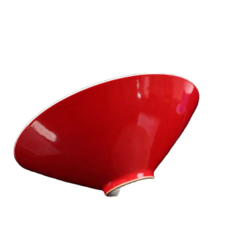 

Chinese Old Porcelain Red Glazed Hat Bowl