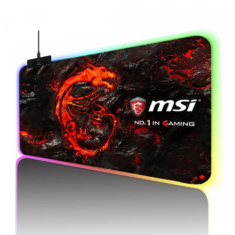 

Msi Mouse Pad Rgb Mousepad Xxl Gaming Laptop Computer Desk Backlit Mat Diy Gamer Keyboard Mause Pad Anime Mice Keyboards Office