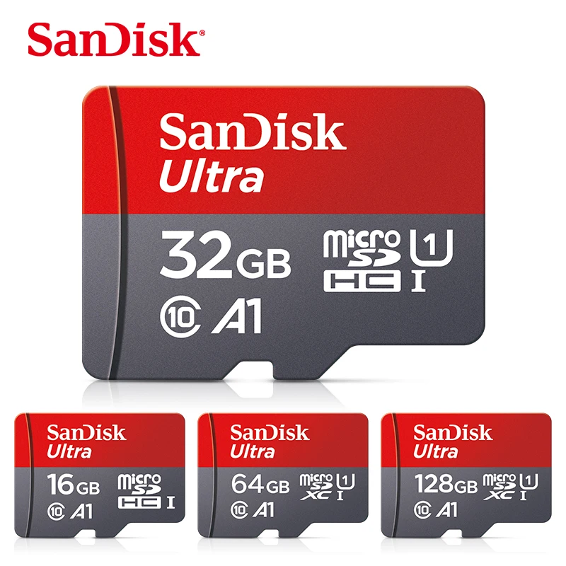 Sandisk микро SD карты A1 памяти ультра C10 100 МБ/с. 16 Гб оперативной 32 встроенной 64 ГБ 128 256 UHS 1 TF флэш накопитель usb для
