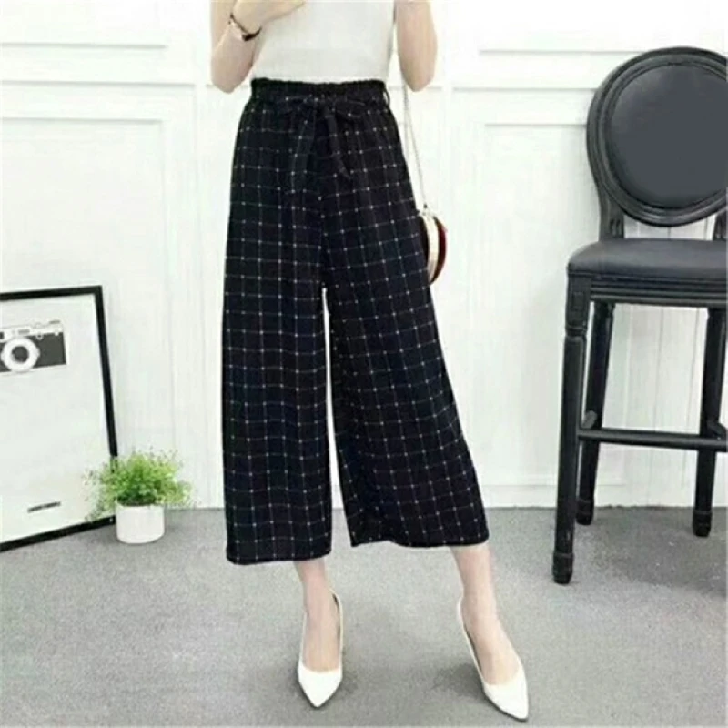 2020 женские широкие брюки с завышенной талией повседневные летние тонкие