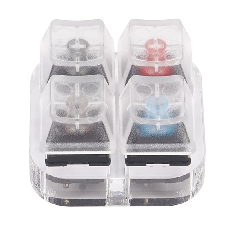 

4 Key Caps Mechanical Keyboard Switches Tester Sampler Acrylic Caps Translucent Keycaps Kit for Cherry MX Testing Tool