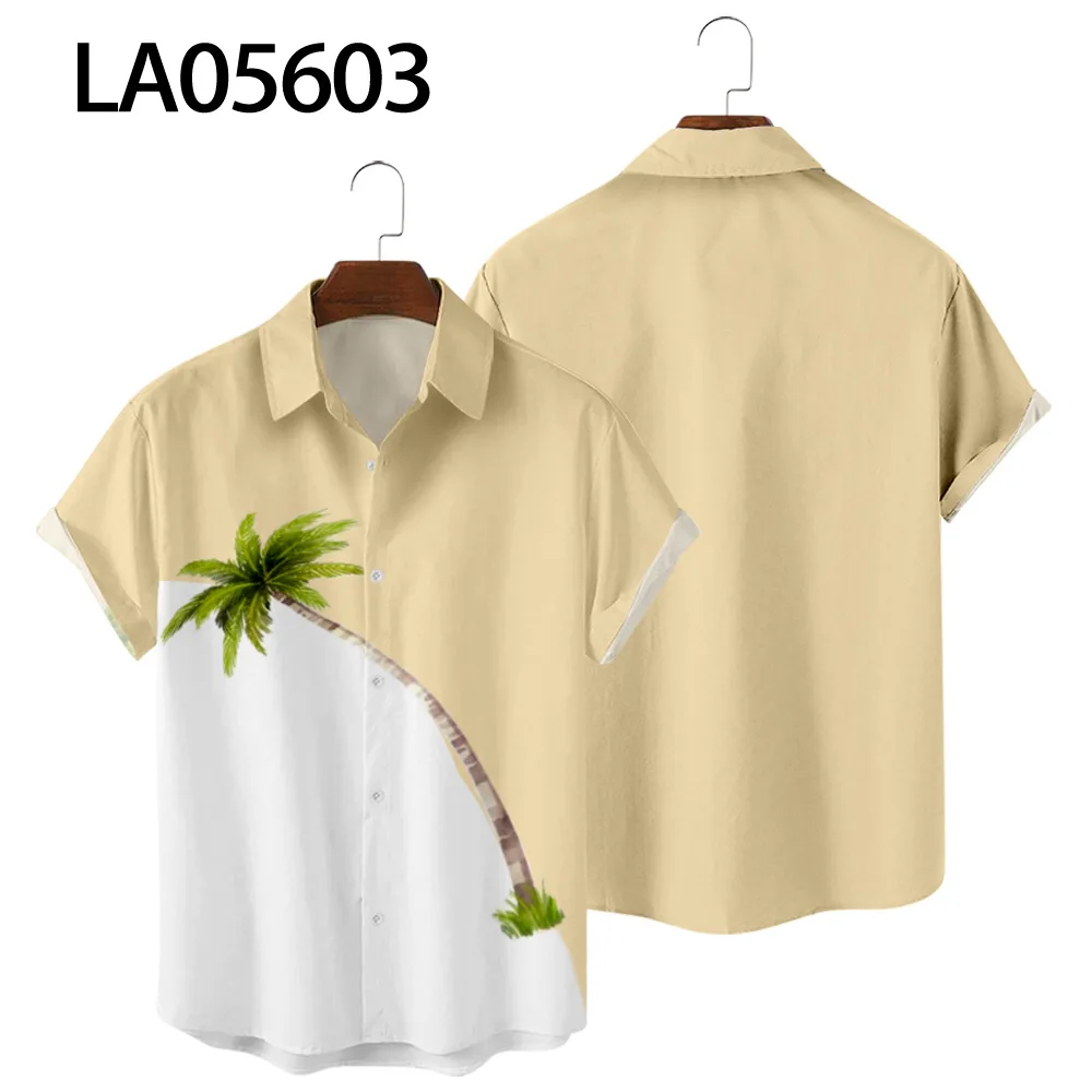 

2021 модная мужская Повседневная Кнопка Гавайи печать пляж с коротким рукавом быстросохнущая блузка S-6XL гавайская рубашка Летняя уличная оде...