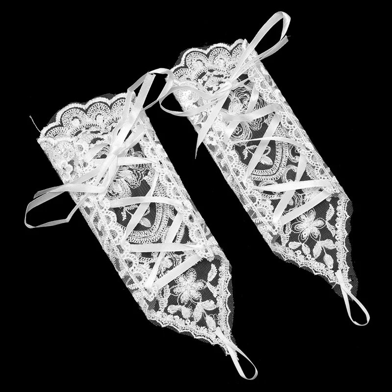 

2021 New Lady Bride Wedding Dress Lace Hollow Out Bridal Gloves Bead Fingerless Glove Hot