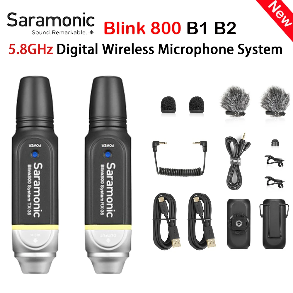 

Цифровая беспроводная микрофонная система Saramonic Blink 800 B1 B2 B3 5,8 ГГц для электронных приборов, профессиональный микрофон для камеры